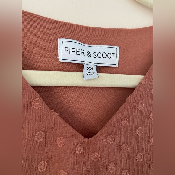 Piper & Scoot Maroon Swiss Dot Dress - Picture 2 of 6